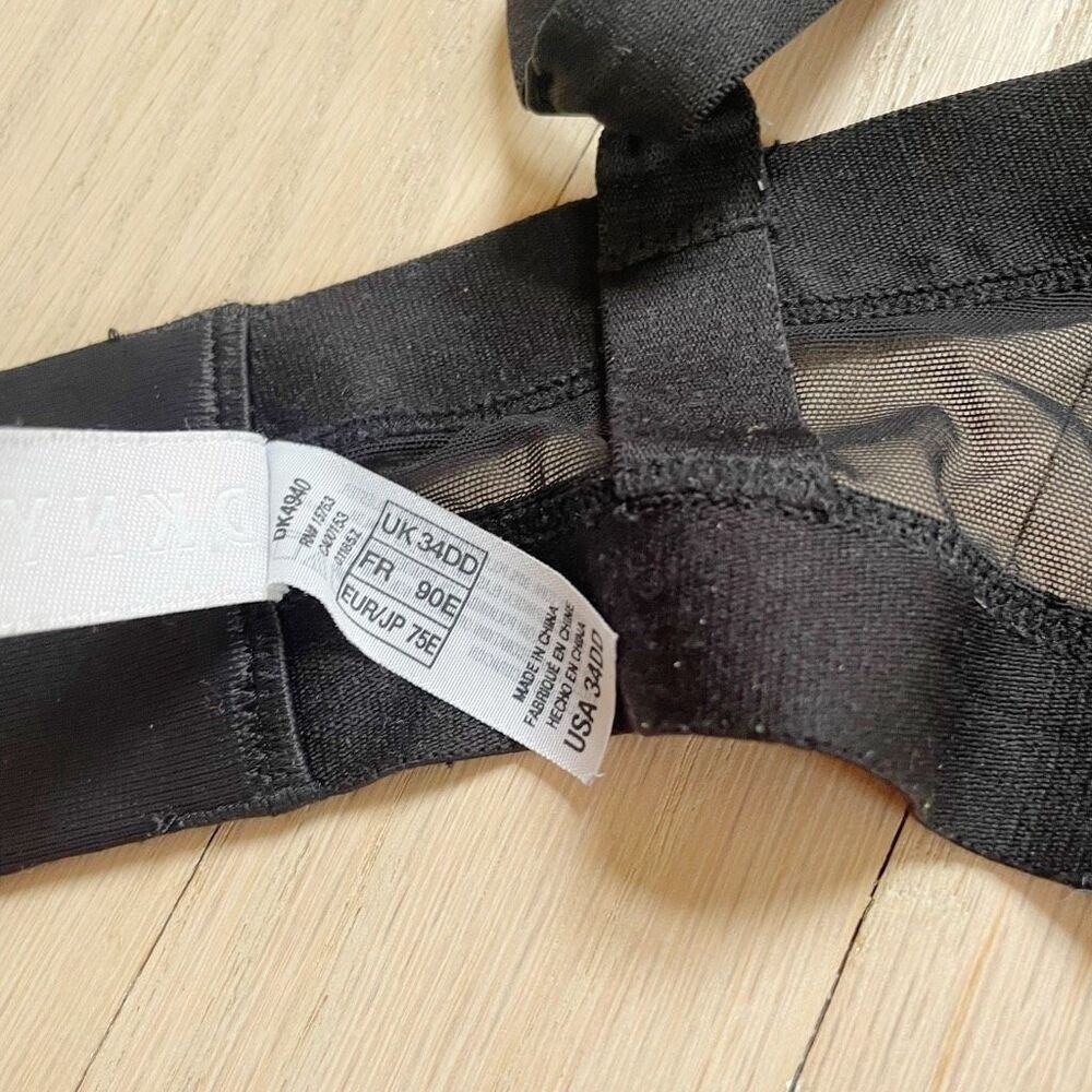 BUY 1 GET 1 FREE DNKY black mesh bra 34dd cooling Balconette dk4940 lightweight - Picture 7 of 7